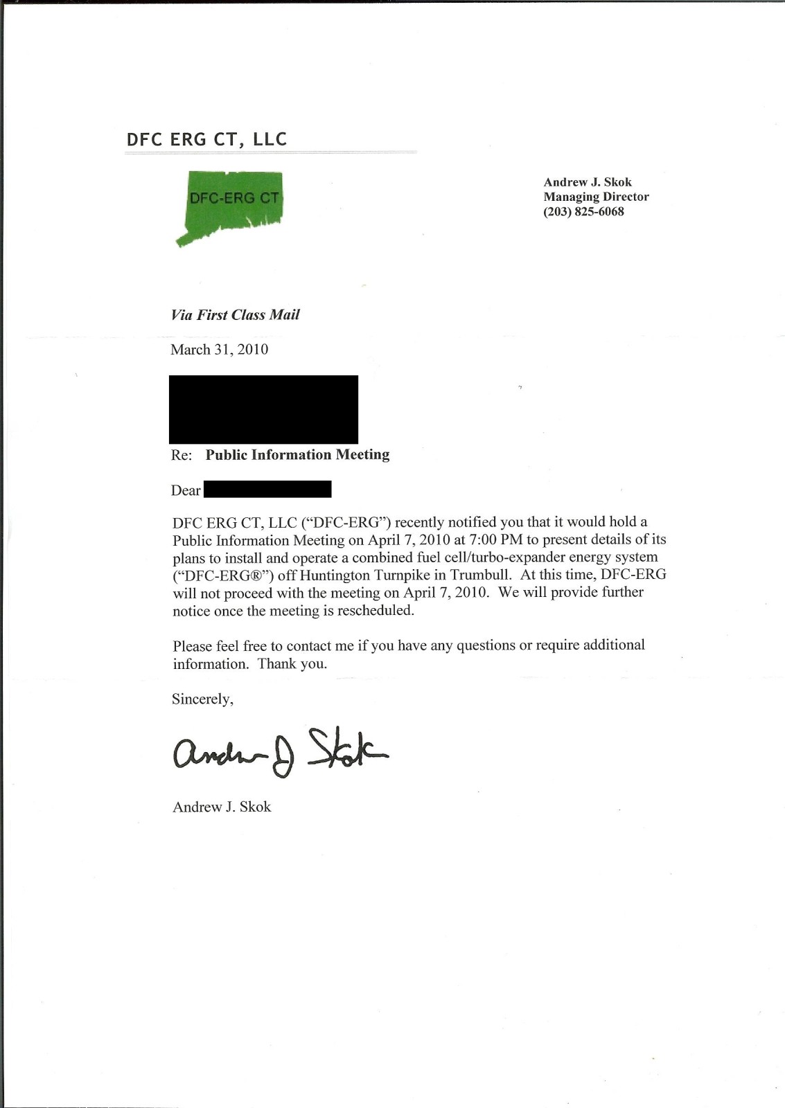 Letter Notifying of a Name Change